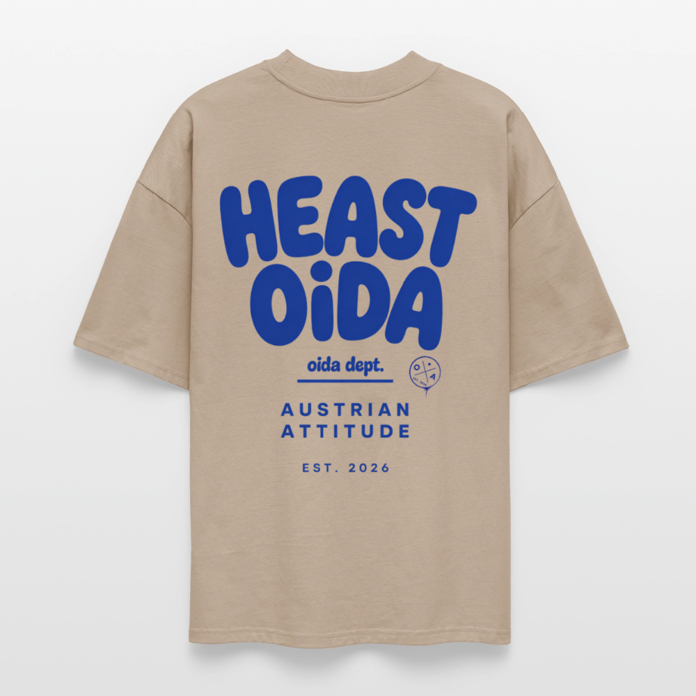 HEAST OIDA - OVERSIZED WOMEN's BIO TEE - Steingrau