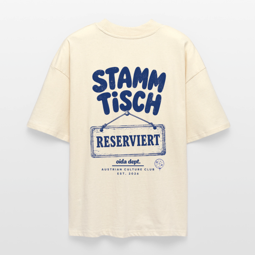 Stammtisch -  Oversized Männer Bio Tee - Natur