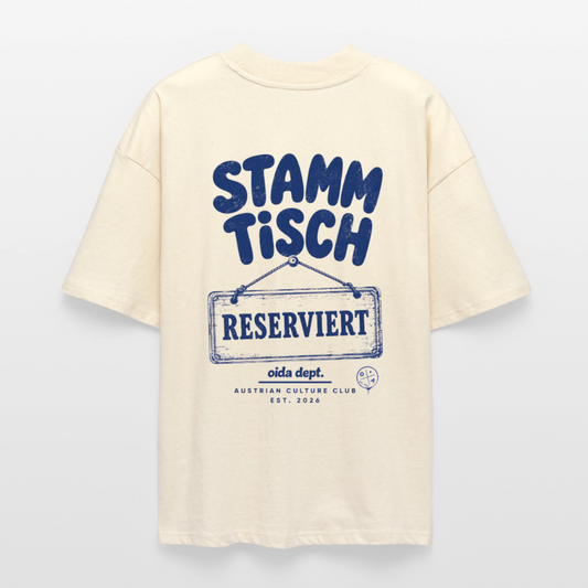 Stammtisch -  Oversized Männer Bio Tee - Natur