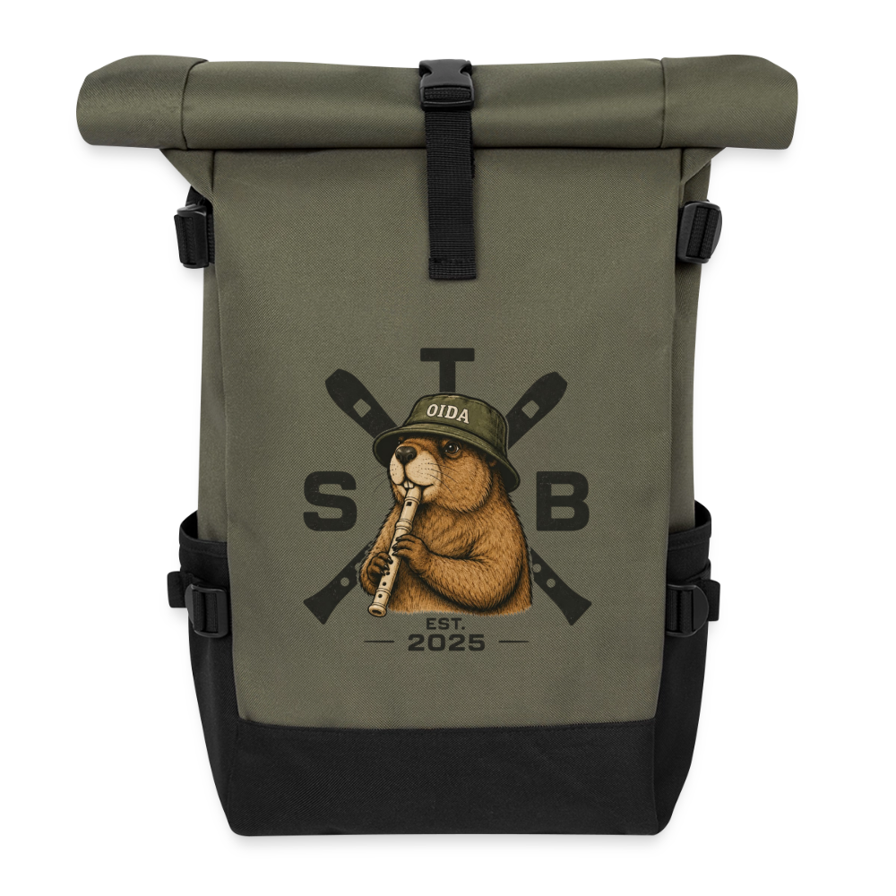 STB x Mankei - Rolltop Rucksack - Olive/Schwarz