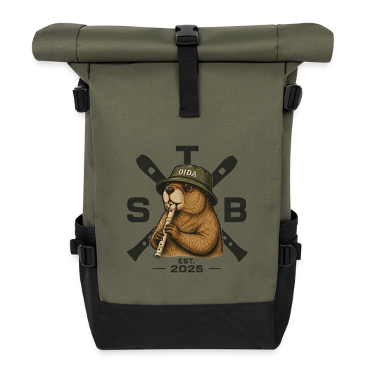 STB x Mankei - Rolltop Rucksack - Olive/Schwarz