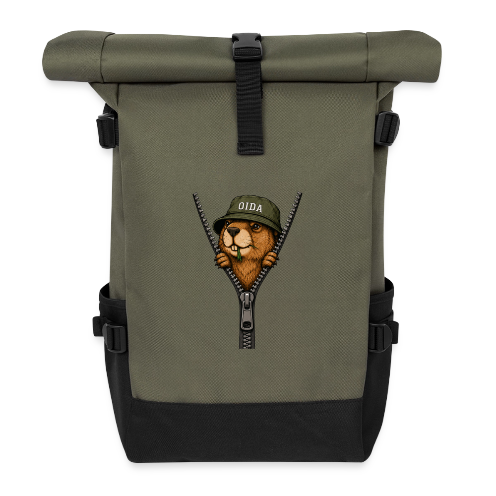 Mankei - Rolltop Rucksack - Olive/Schwarz