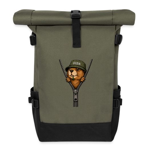 Mankei - Rolltop Rucksack - Olive/Schwarz