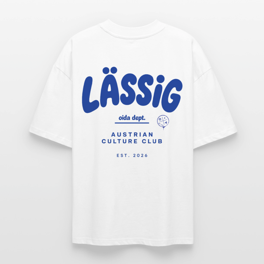 LÄSSIG - OVERSIZED MEN's BIO TEE - Weiß