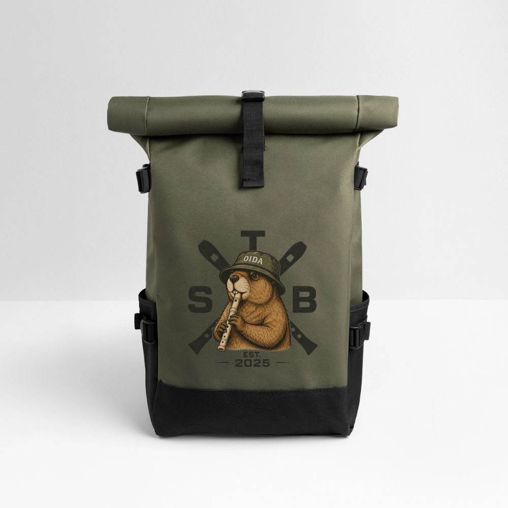STB x Mankei - Rolltop Rucksack - Olive/Schwarz
