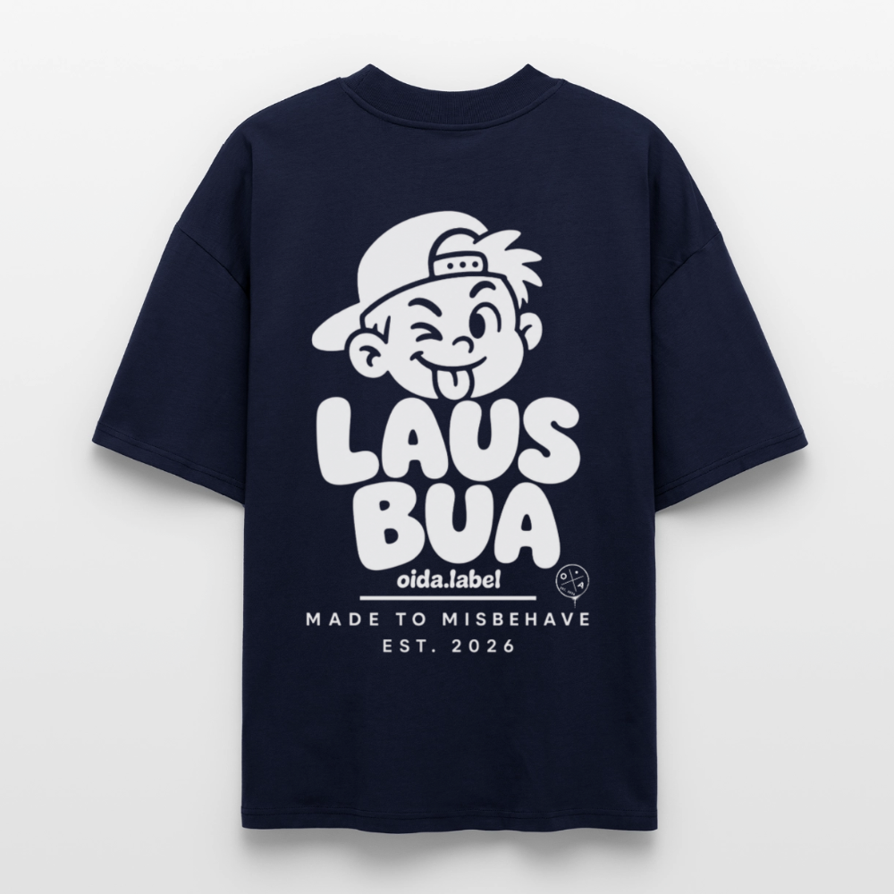 LAUSBUA - OVERSIZED MEN's BIO TEE - Navy