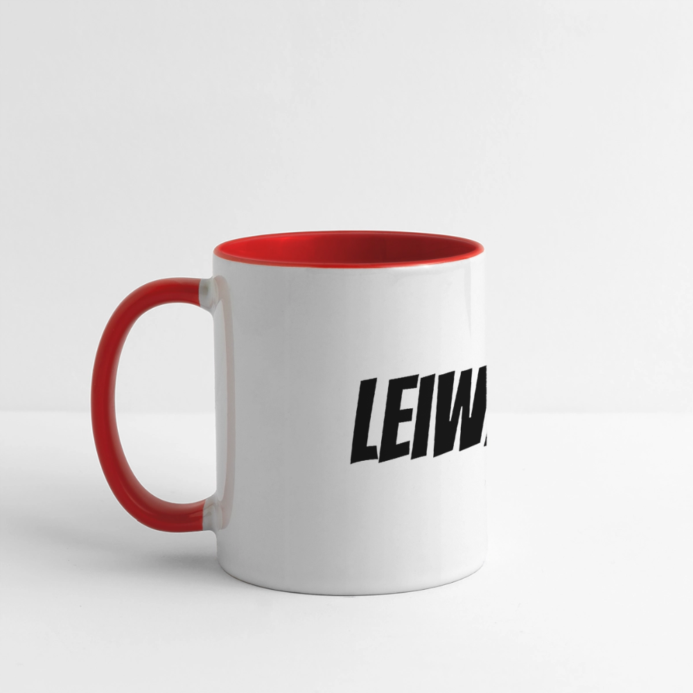 Tasse Leiwaund. - Weiß/Rot