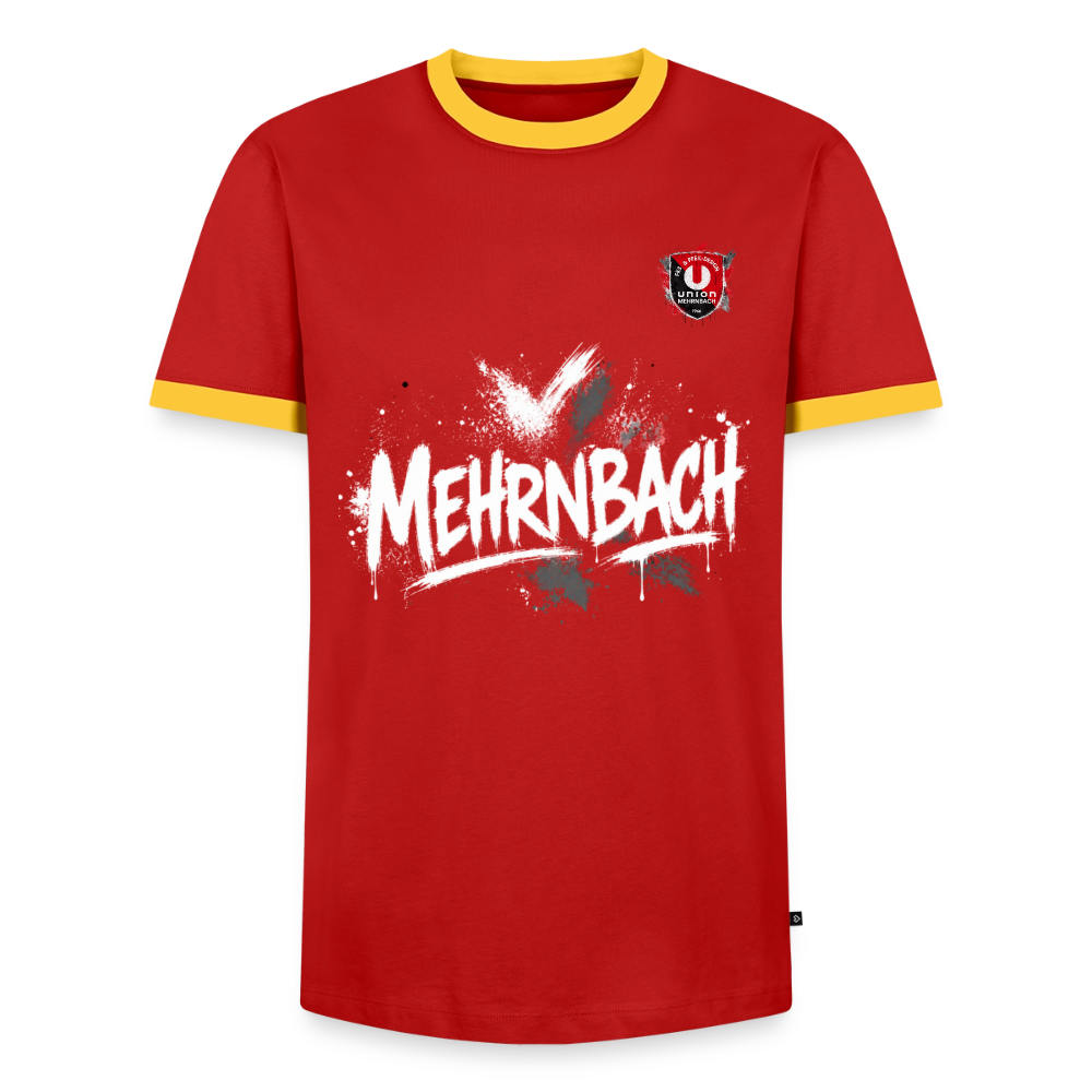 Resimeister Männer Kontrast-T-Shirt - Rot/Gelb 