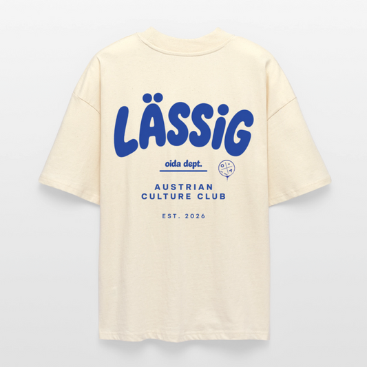LÄSSIG - OVERSIZED MEN's BIO TEE - Natur