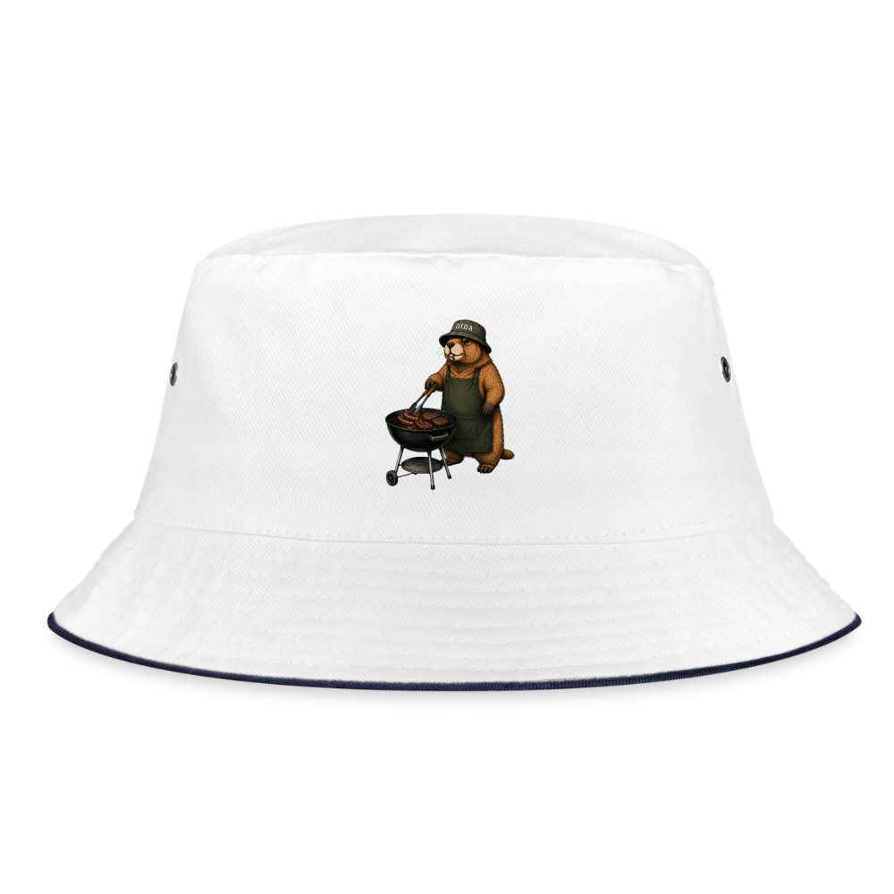 BBQ Mankei - Bucket Hat - Weiß/Navy