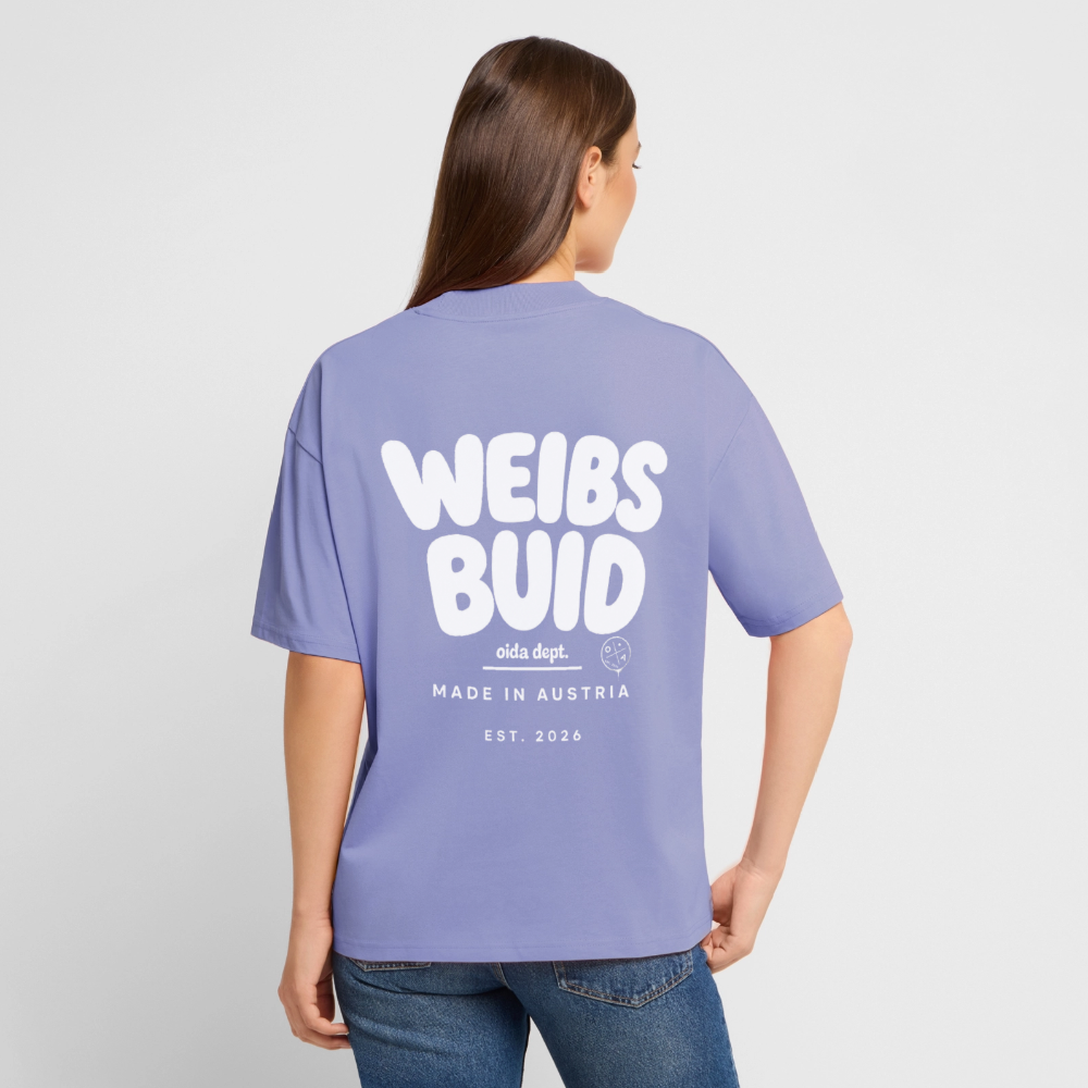 Weibsbuid -  Oversized Frauen Bio T-Shirt - Violett
