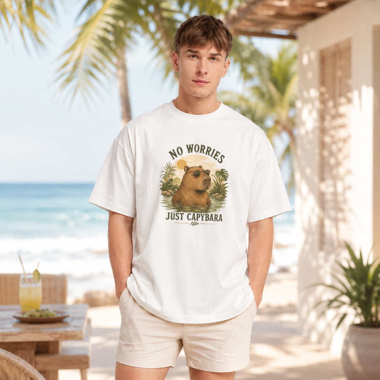 Capybara - Herren Oversized T-Shirt