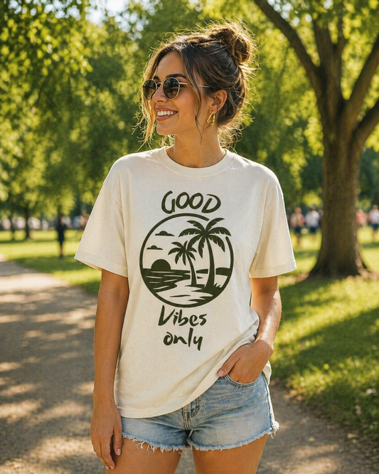 Good Vibes only - Oversized Heavyweight T-Shirt